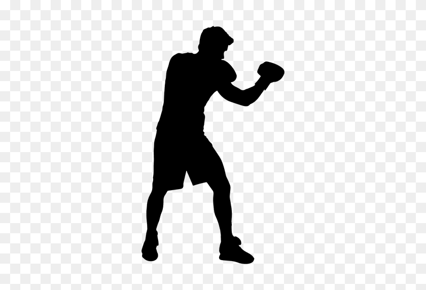 512x512 Boxing Player Guard Silhouette - Boxing PNG