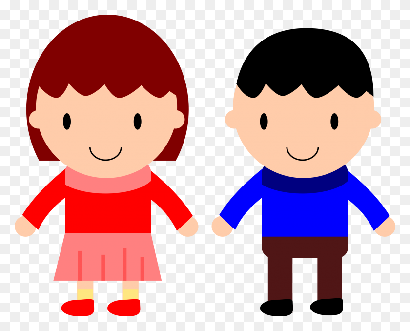 2400x1902 Boy And Girl Clip Art - Reading Clipart Images