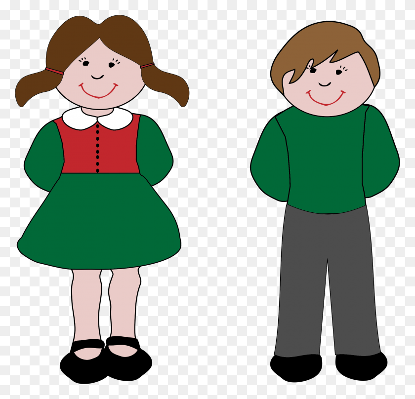 2154x2068 Boy And Girl Clipart - Girl Walking Dog Clipart