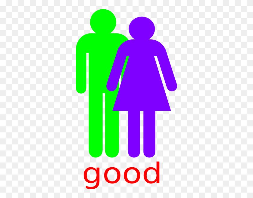 336x598 Boy And Girls Stick Figure - Good And Bad Clipart