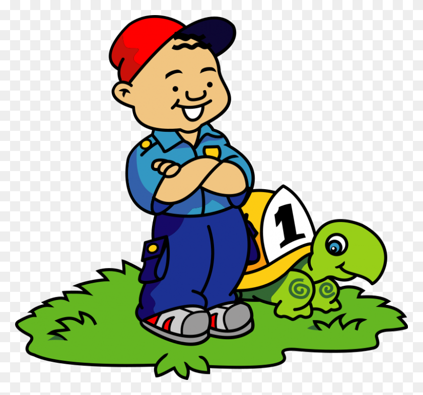 800x744 Boy And Turtle - Mime Clipart