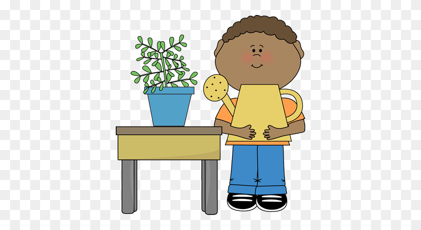 378x400 Boy Boy Classroom Plant Helper Tareas Plants, Clip - School Folder Clipart