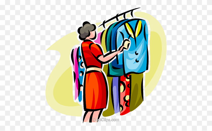 480x461 Boy Clothes Shopping Clipart - Putting On Clothes Clipart