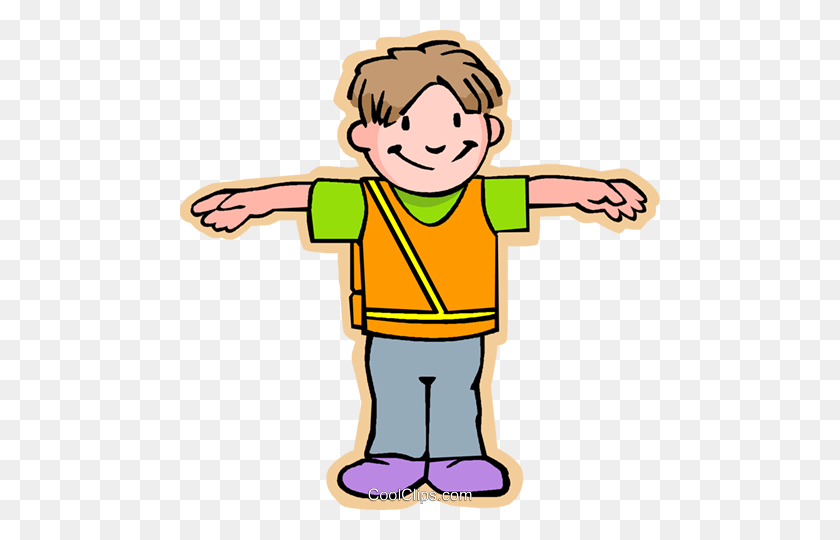 480x480 Boy Crossing Guard Royalty Free Vector Clip Art Illustration - Free Clipart Fingers Crossed