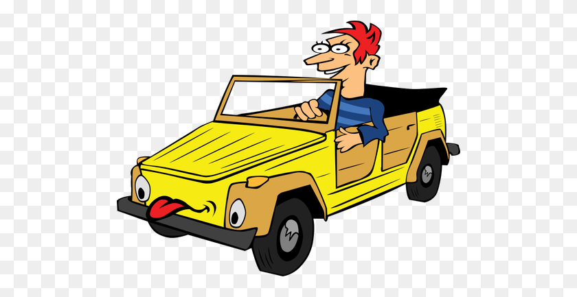500x373 Boy Driving Car Cartoon - Drunk Driving Clipart