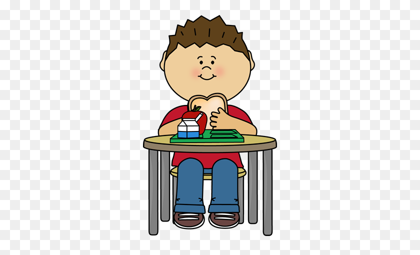 268x450 Boy Eating Cafeteria Lunch Crafts And More Clip Art, School - People Eating Clipart