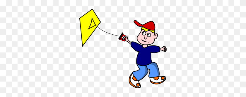 298x273 Boy Flying Kite Clipart A Clip Art Image - Boy Running Clipart