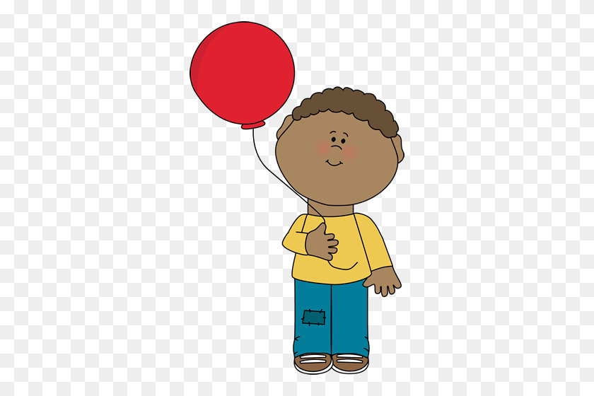 304x500 Boy Holding A Balloon Clip Art - Sleeve Clipart
