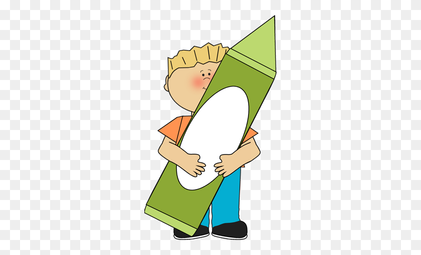 264x450 Boy Holding Big Crayon Crayons Clipart, Explore Pictures - Kid Playing Baseball Clipart