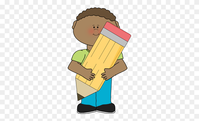 269x450 Boy Holding Pencil Clip Art - What Happened Clipart