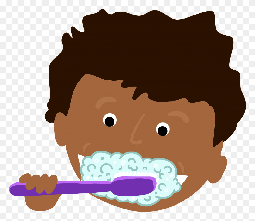 2400x2058 Boy In Pijamas Brushing His Teeth Stock Illustration - Boy Eating Clipart