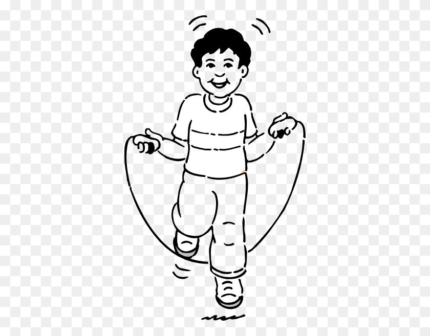 354x597 Boy Jumping Rope Clip Art - Rope Clipart Black And White