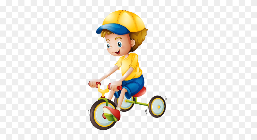 266x399 Boy On Bicycle - Boy Riding Bike Clipart