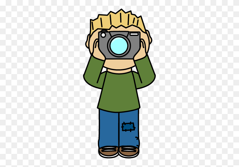 256x526 Boy Photographer Free Clip Art From Seven - Yearbook Clipart