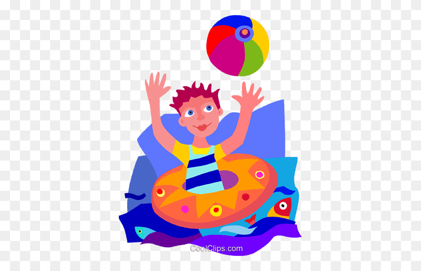 365x480 Boy Playing In Lake Royalty Free Vector Clip Art Illustration - Free Lake Clipart