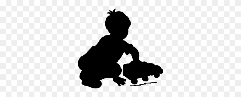 298x279 Boy Playing Silhouette Clip Art - Children Silhouette PNG