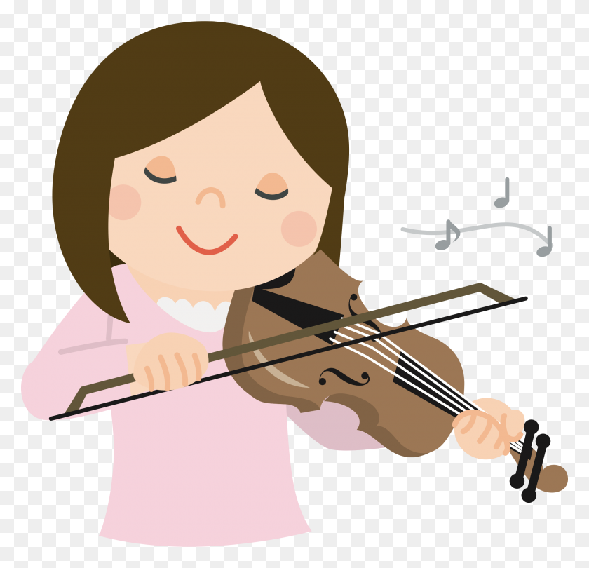 2400x2310 Boy Playing Violin Clip Art, Boy Playing Violin Clip Art - Girl Playing Piano Clipart