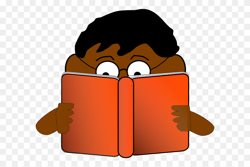 600x501 Boy Reading Book Clip Art - Reading Comprehension Clipart