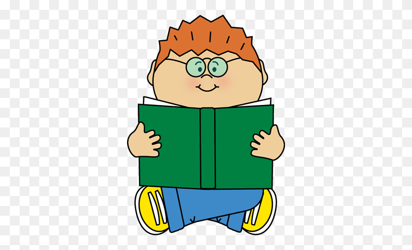 322x450 Boy Reading Book Clip Art, Student Reading Clipart - Pile Of Books Clipart