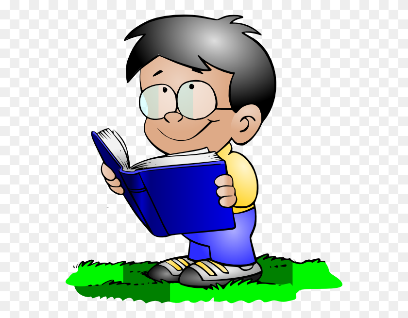570x595 Boy Reading Clip Art - Shared Reading Clipart