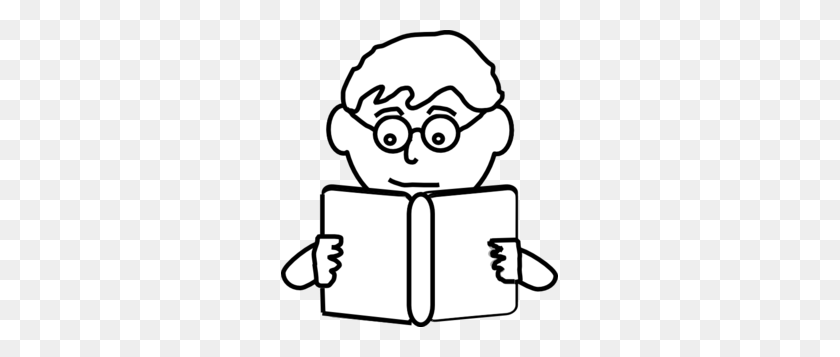 277x297 Boy Reading Outline Clip Art - To Read Clipart
