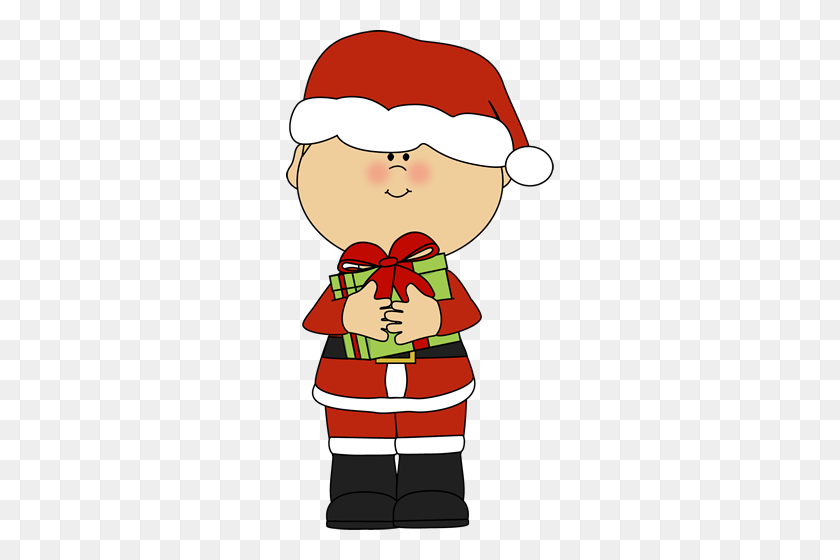 268x500 Мальчик Санта-Клаус Рождественские Картинки Рождество - Деды Морозы Эльфы Клипарт