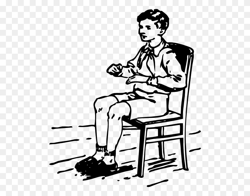 510x597 Boy Sitting In Chair Clip Art Free Vector - African American Boy Clipart