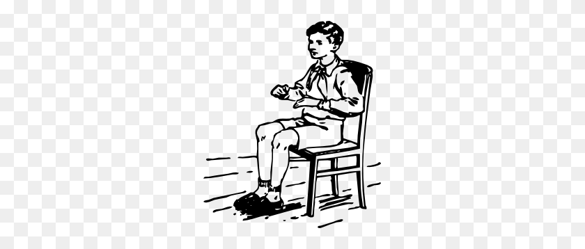 255x298 Boy Sitting In Chair Png, Clip Art For Web - Boy Clipart Black And White