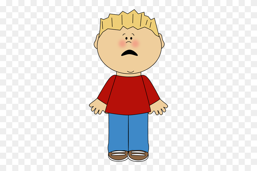 258x500 Boy With A Scared Face Clip Art - Scared Face Clipart