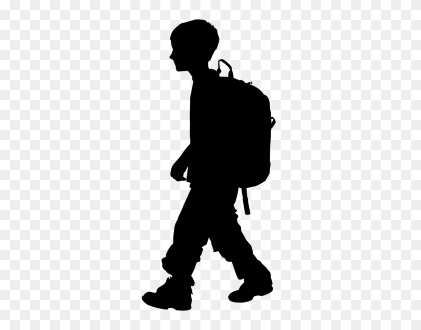 281x600 Boy With Backpack Silhouette Png Clip Art Gallery - Boy Clipart Free