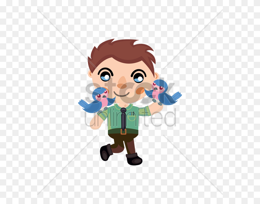 600x600 Boy With Birds On Hand Vector Image - Hand Vector PNG
