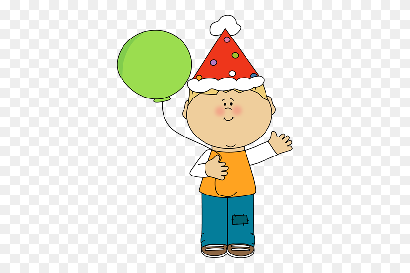 361x500 Boy With Birthday Balloon Clip Art - Cousin Clipart