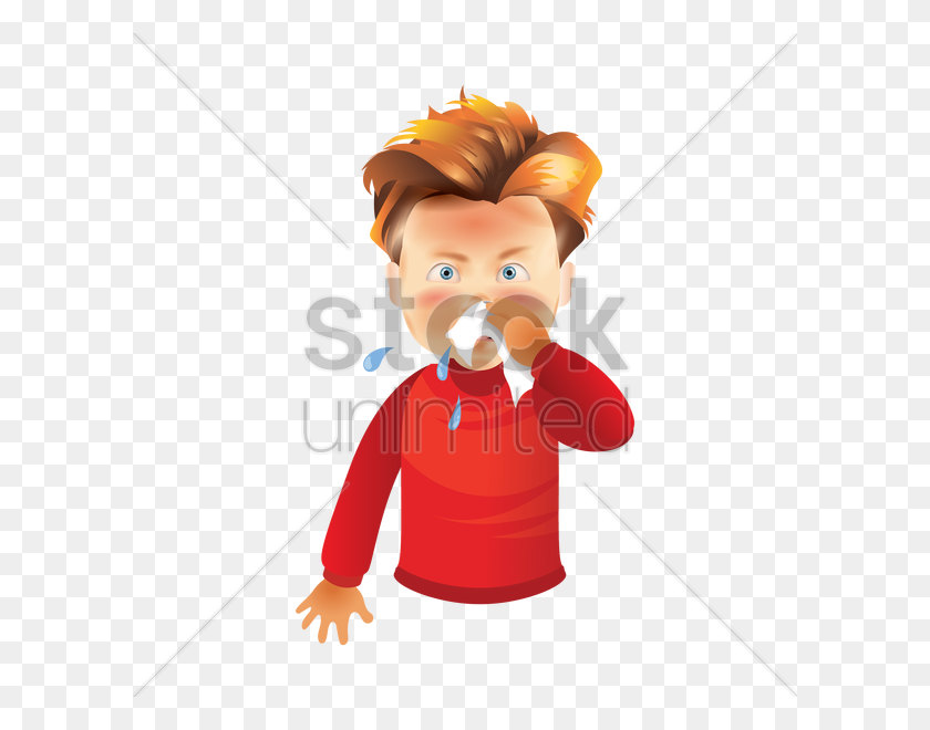 600x600 Boy With Runny Nose Vector Image - Runny Nose Clipart