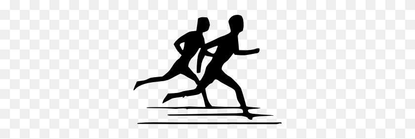 300x221 Boys Track - Track Clipart Black And White