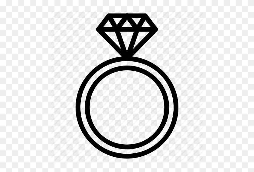 512x512 Bracelet, Diamond, Jewel, Jewelry, Outline, Ring, Woman, Women Icon - Diamond Outline PNG