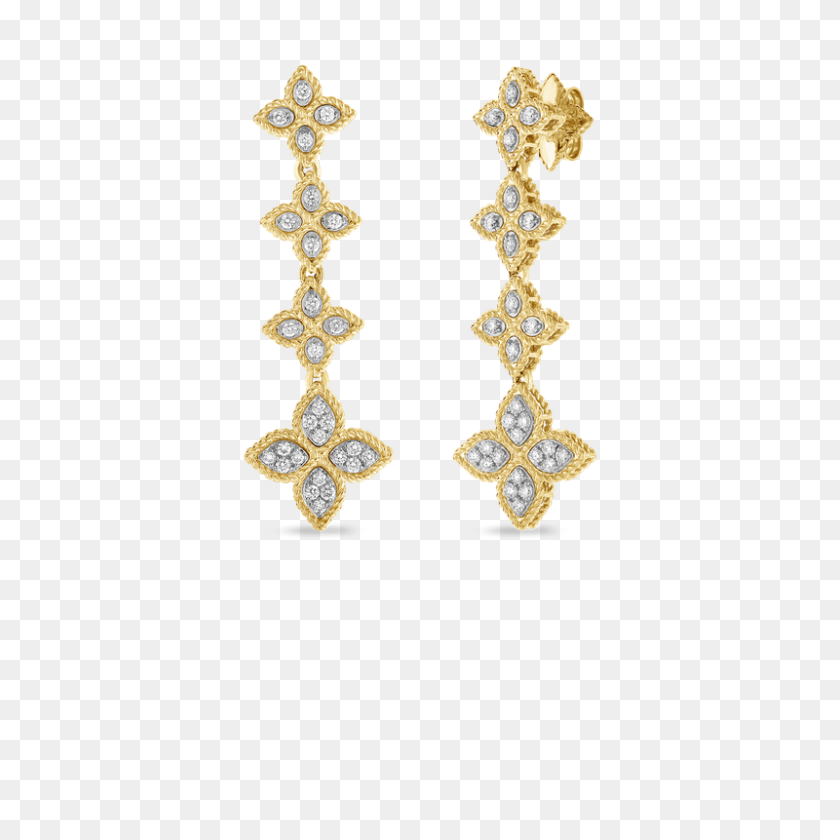 800x800 Bradley Gough Diamonds Roberto Coin Drop Earrings With Diamond - Diamond Earrings PNG