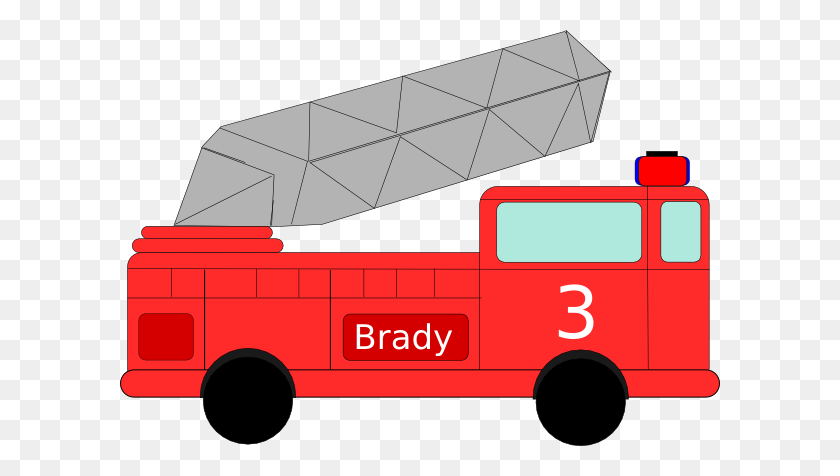 600x416 Brady Birthday Firetruck Clip Art - Fire Department Clipart