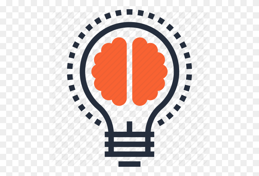 512x512 Brain, Bulb, Content, Idea, Imagination, Light, Marketing Icon - Marketing Icon PNG