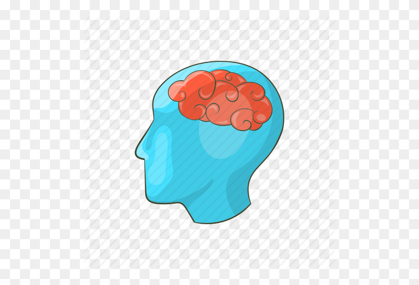 512x512 Brain, Business, Cartoon, Design, Head, Human, Silhouette Icon - Cartoon Brain PNG