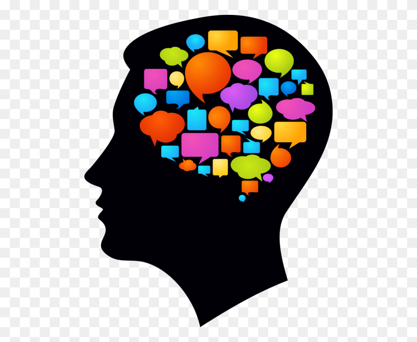 500x630 Brain Clipart Language - Thinking Brain Clipart