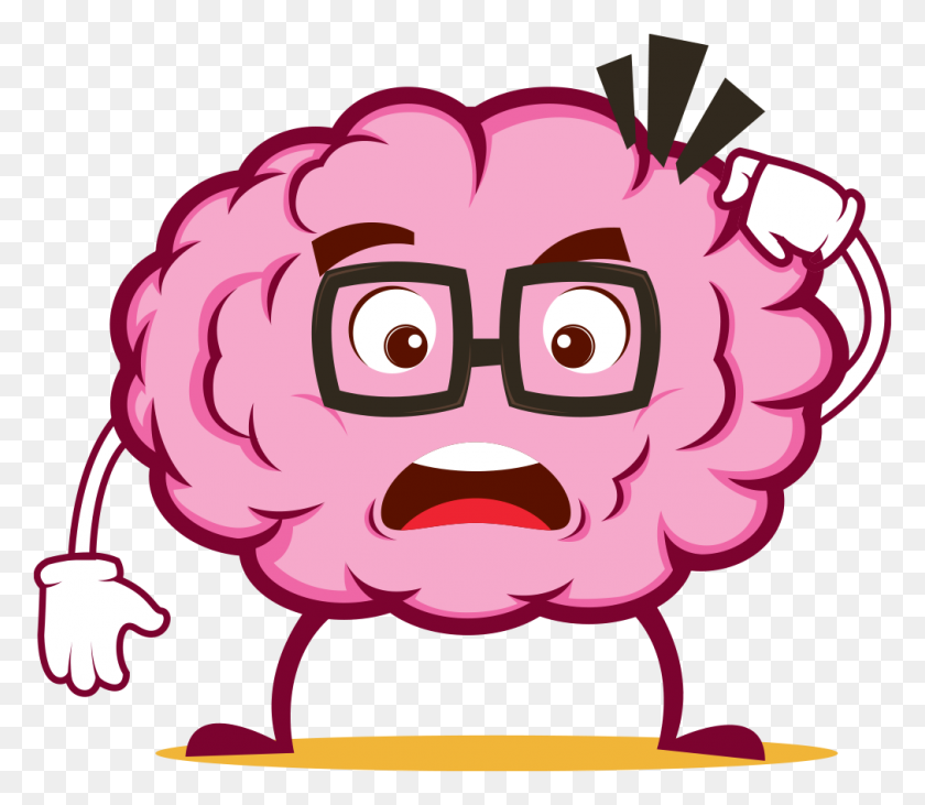 1011x870 Brain Emoji Stickers - Cartoon Brain PNG