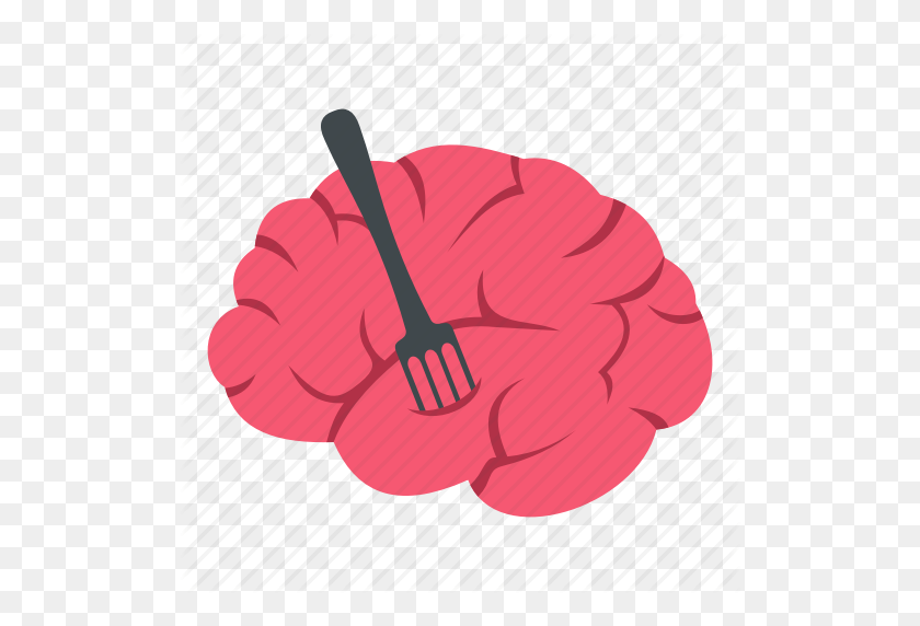 512x512 Brain, Food, Fork, Intelligence, Knife, Mind, Zombie Icon - Zombie Brains Clipart