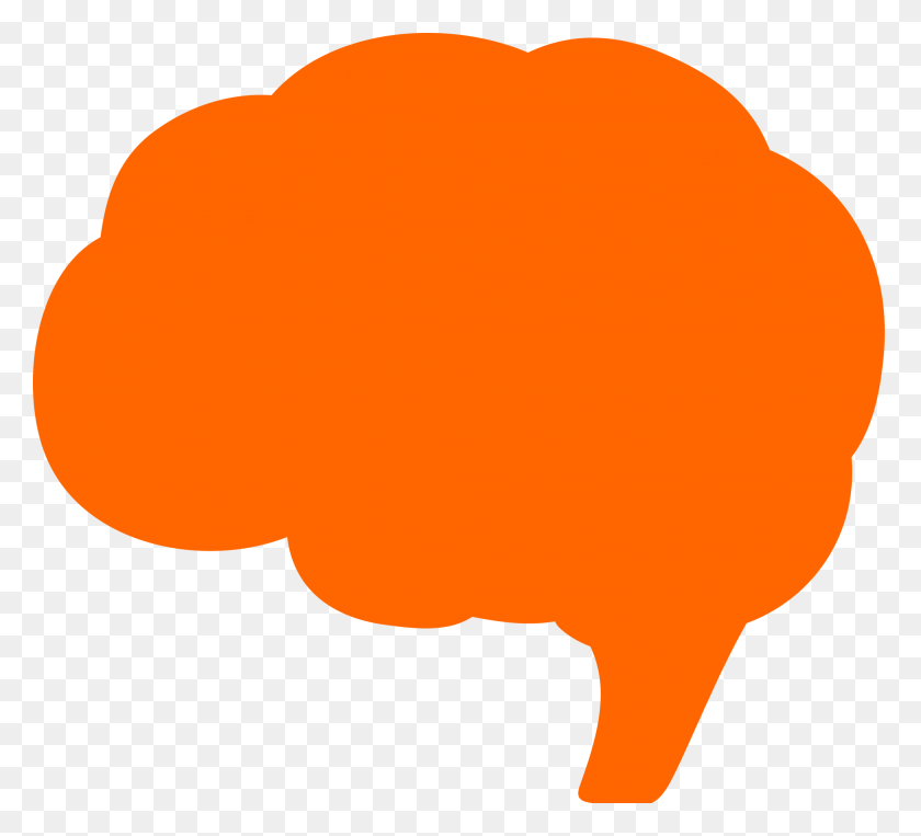 2000x1804 Brain Noun Cc Orange - Cartoon Brain PNG