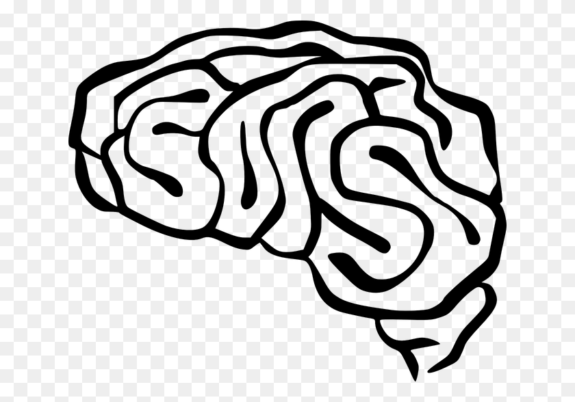 640x528 Наброски Мозга Черно-Белое Вперед - Мозг Шестерни Клипарт