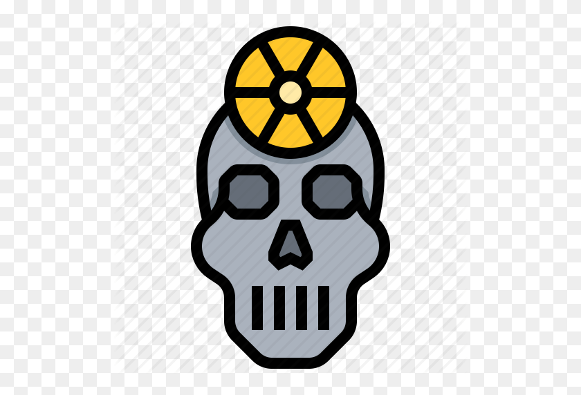 512x512 Brain, Radiation, Scalp, Skull, Therapy Icon - Radiation Symbol Clip Art