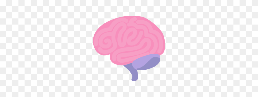 256x256 Brain With Bolt Illustration - Cartoon Brain PNG