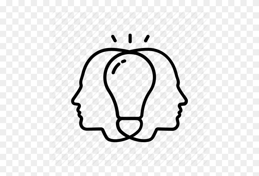 512x512 Brainstorm, Collective, Creative, Head, Idea, Team, Thinking Icon - Thinking Icon PNG