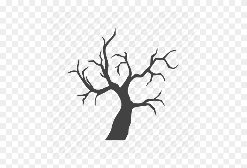 512x512 Branches, Hallowee, Plant, Scary Tree, Spooky Tree, Tree Icon - Creepy Tree PNG