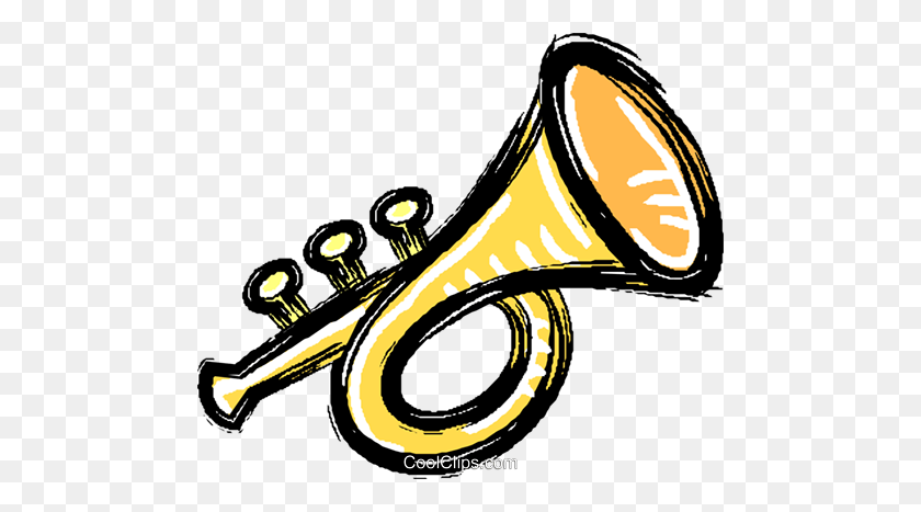 480x407 Brass Clipart Trumpet - Clipart Music Instrument