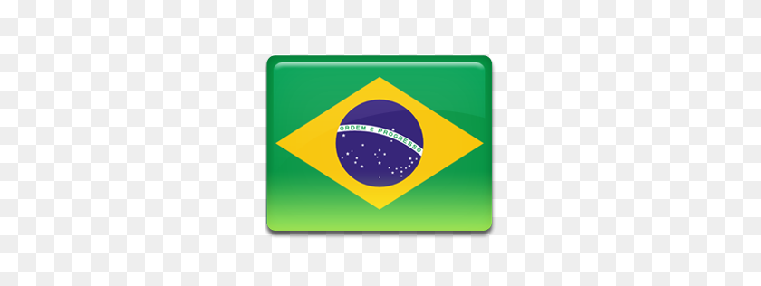 256x256 Значок Флага Бразилии На Груди - Флаг Бразилии Png